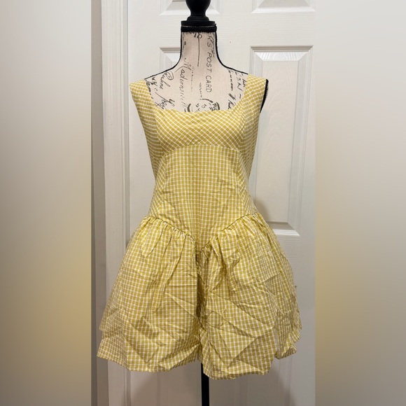 Fashion Nova Yellow Gingham Romper - Picture 3 of 6